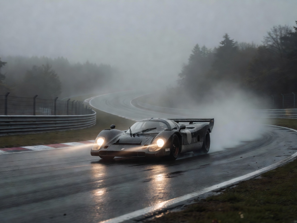 Atmospheric image representing a historic endurance prototype on track at Spa Classic